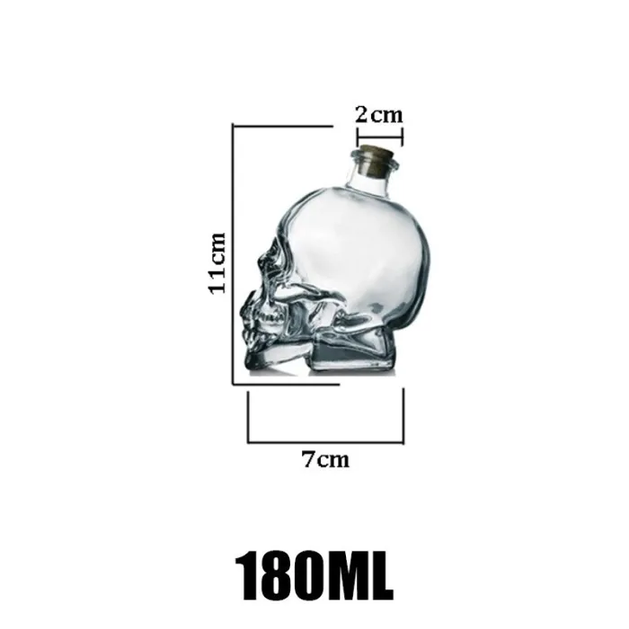 Schedelvormige glazen karaf - voor wodka / whisky / wijn - 180ml - 400ml - 750mlBar producten