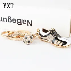 Kristallen voetbalschoen / bal - sleutelhangerSleutelhangers