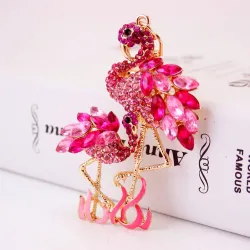 Kristallen flamingo - sleutelhangerSleutelhangers