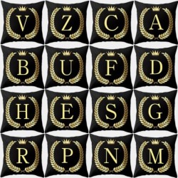 Sierkussenhoes zwart - gouden alfabetletters - 45 * 45 cmKussenslopen
