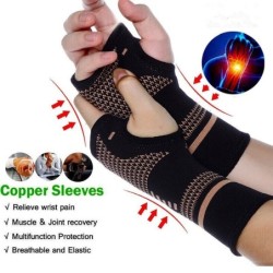 Professionele polsband - elastische handschoen - druk - pijnverlichting - kopervezelMassage