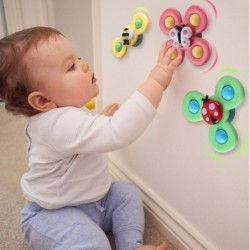 Baby draaibaar speelgoed - fidget spinner - met zuignap - 3 stuksFidget-spinner
