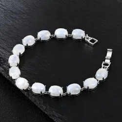 Elegante armband - natuurlijke maanlichtsteen - 925 sterling zilverArmbanden