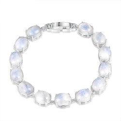 Elegante armband - natuurlijke maanlichtsteen - 925 sterling zilverArmbanden