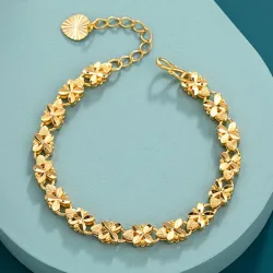 Geluksklavertje vier - gouden armbandArmbanden