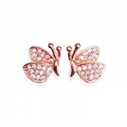 Oorbellen met diamanten vlinders - 925 sterling zilverOorbellen
