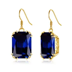 Luxe gouden oorbellen met blauwe saffierOorbellen