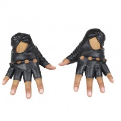 Leather fingerless gloves - punk style - unisexGloves