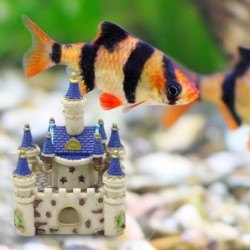 Mini white-blue castle - aquarium decorationDecorations