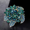Green crystal flower broochBrooches