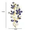 Paarse kristallen bloemen met parel - brocheBroches