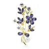 Paarse kristallen bloemen met parel - brocheBroches