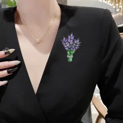 Kristallen lavendel bos - brocheBroches