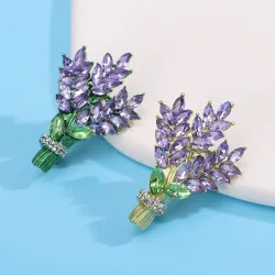 Kristallen lavendel bos - brocheBroches