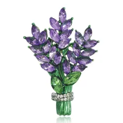 Crystal lavender bunch - broochBrooches