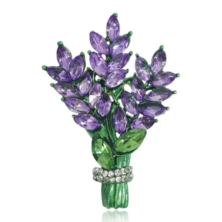 Kristallen lavendel bos - brocheBroches