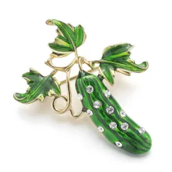 Green crystal cucumber - broochBrooches