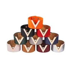 Retro punkstijl - V-letter - leren armbandArmbanden