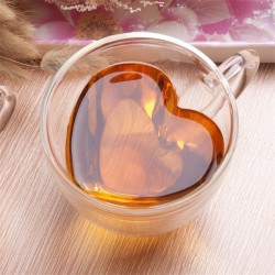 Hartvormig glas - dubbelwandig - koffie/theemokDrinkwaren