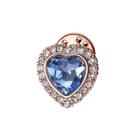 Hartvormige speld - met blauw kristalBroches