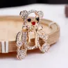 Crystal Christmas teddy bear - broochBrooches