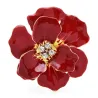 Grote emaille bloem met kristallen - elegante brocheBroches