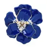 Grote emaille bloem met kristallen - elegante brocheBroches