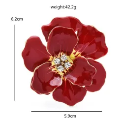 Grote emaille bloem met kristallen - elegante brocheBroches