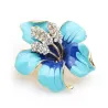 Grote bloem met kristallen - elegante broche - met kettinggatBroches