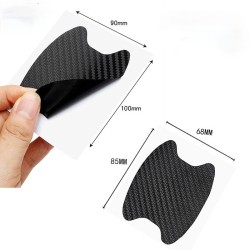 Koolstofvezel vinyl sticker - autodeurgreep bescherming - 10 * 9cm - 4 stuksStickers