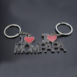I Love Mom - I Love Dad - keychainKeyrings