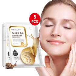 Snail essence gezichtsmasker - hydraterend - oliecontrole - acnebehandeling - 5 stuksHuid