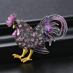 Crystal rooster broochBrooches