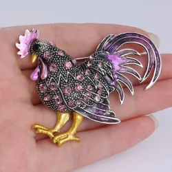 Crystal rooster broochBrooches