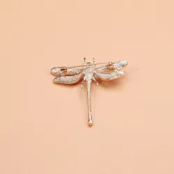 Crystal dragonfly with pearl - broochBrooches