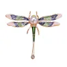 Kristallen libelle met parel - brocheBroches