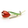 Rode tulp met kristallen - brocheBroches
