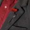 Rood klavertje vier - elegante brocheBroches