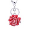 Metal keychain with crystal roseKeyrings