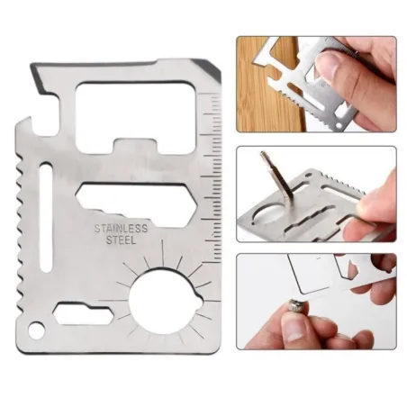11 in 1 multifunctioneel survivalmes - creditcardvormSurvival gereedschap