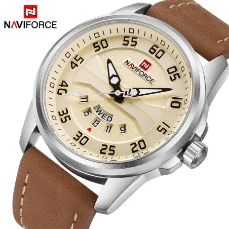 NAVIFORCE - klassiek sporthorloge - quartz - lederen band - waterdichtHorloges