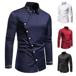 Asymmetrisch shirt met lange mouwen - decoratief gouden borduurselT-Shirts