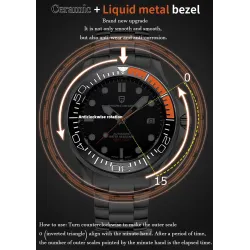 PAGANI - automatisch edelstalen horloge - mesh band - waterdicht - oranjeHorloges