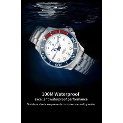 PAGANI - automatisch edelstalen horloge - mesh band - waterdicht - oranjeHorloges