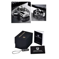 PAGANI - automatisch edelstalen horloge - mesh band - waterdicht - oranjeHorloges