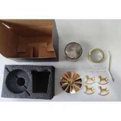 Decorative candle holder - rotatable - snowflakes - angels - horses - goldCandles & Holders