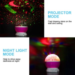 LED nachtlamp - sterrenhemel projector - draaibaar - 3WVerlichting