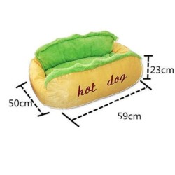 Warme honden-/kattenmand - zacht kussen - hotdogBedden & matten