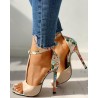 Sexy high heel sandals - ankle strap - flower printSandals