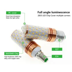 LED lamp - ampul - E14 / E27 - 12W / 16WE27